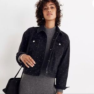Madewell - Boxy Crop Jean Jacket: Metallic Dot Edition